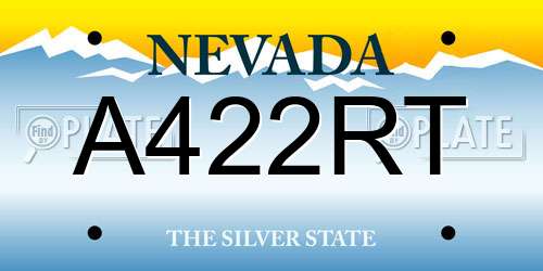 A422RT Nevada License Plate