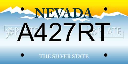 A427RT Nevada License Plate