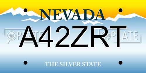 A42ZRT Nevada License Plate