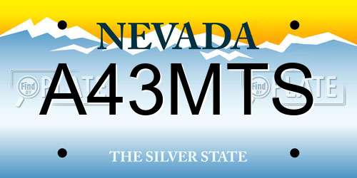 A43MTS Nevada License Plate