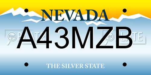 A43MZB Nevada License Plate