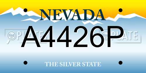 A4426P Nevada License Plate