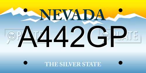 A442GP Nevada License Plate