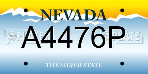 A4476P Nevada License Plate