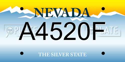 A4520F Nevada License Plate