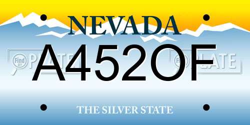 A452OF Nevada License Plate