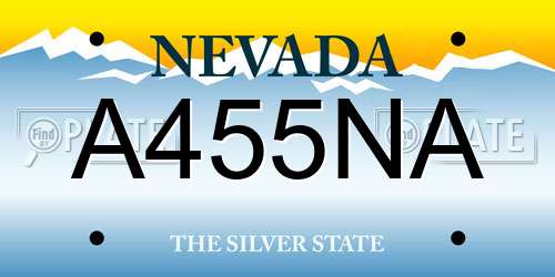 A455NA Nevada License Plate