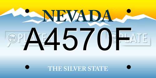 A4570F Nevada License Plate
