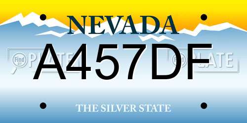 A457DF Nevada License Plate