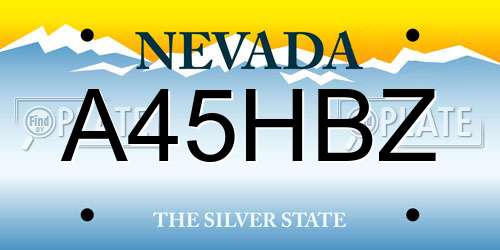 A45HBZ Nevada License Plate