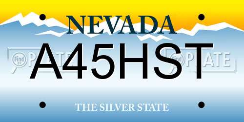 A45HST Nevada License Plate