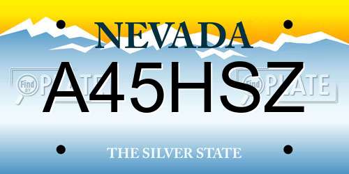 A45HSZ Nevada License Plate