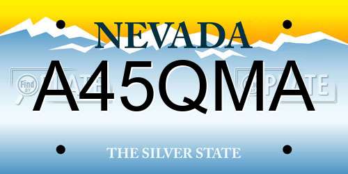 A45QMA Nevada License Plate