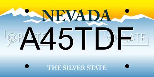 A45TDF Nevada License Plate