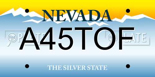A45TOF Nevada License Plate