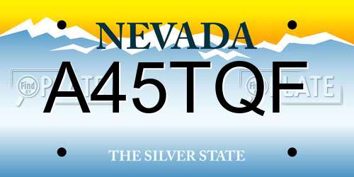 A45TQF Nevada License Plate