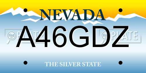 A46GDZ Nevada License Plate