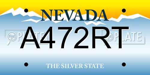 A472RT Nevada License Plate