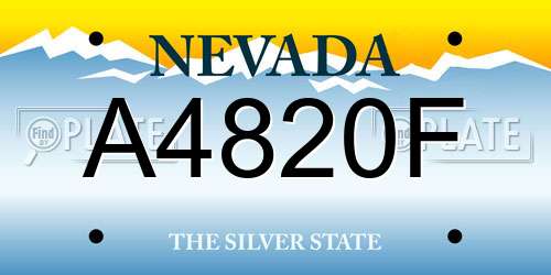 A4820F Nevada License Plate