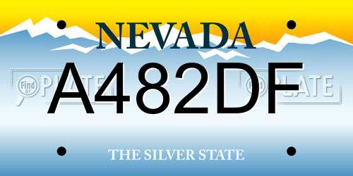 A482DF Nevada License Plate