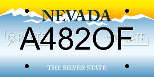A482OF Nevada License Plate