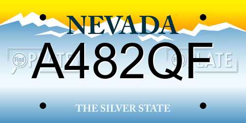 A482QF Nevada License Plate