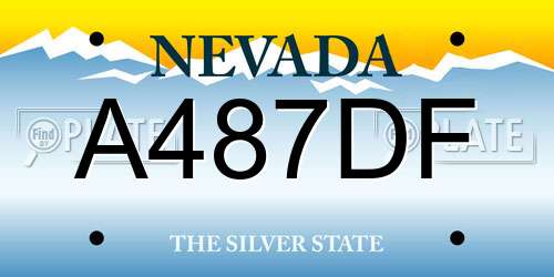 A487DF Nevada License Plate