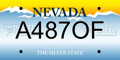 A487OF Nevada License Plate