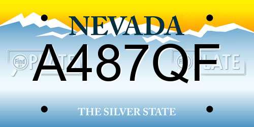 A487QF Nevada License Plate
