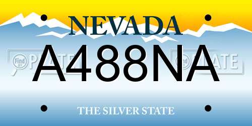A488NA Nevada License Plate