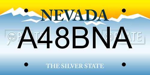 A48BNA Nevada License Plate