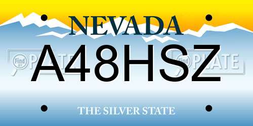 A48HSZ Nevada License Plate