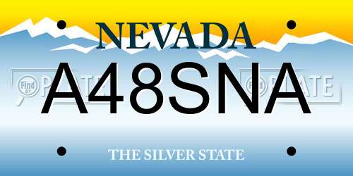 A48SNA Nevada License Plate
