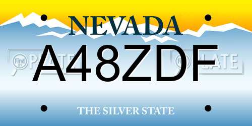 A48ZDF Nevada License Plate