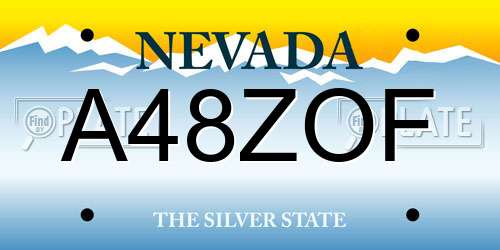 A48ZOF Nevada License Plate