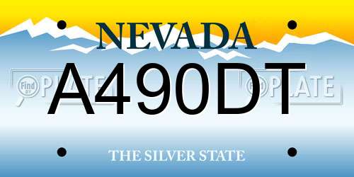 A490DT Nevada License Plate