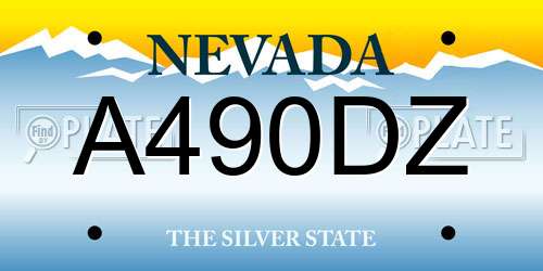 A490DZ Nevada License Plate
