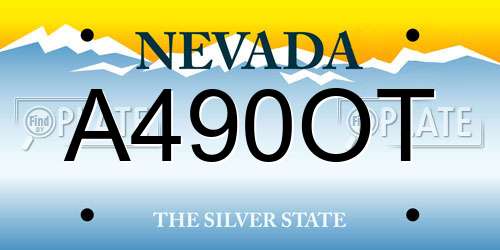 A490OT Nevada License Plate