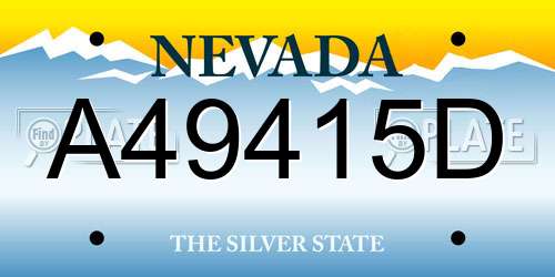 A49415D Nevada License Plate