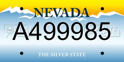A499985 Nevada License Plate