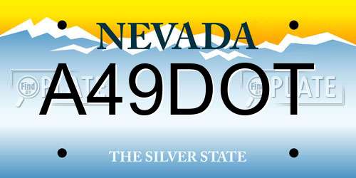 A49DOT Nevada License Plate