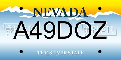 A49DOZ Nevada License Plate