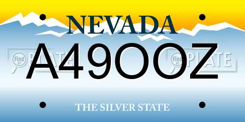 A49OOZ Nevada License Plate