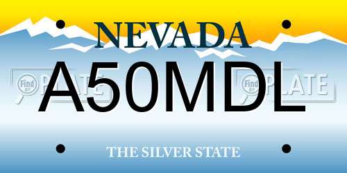 A50MDL Nevada License Plate