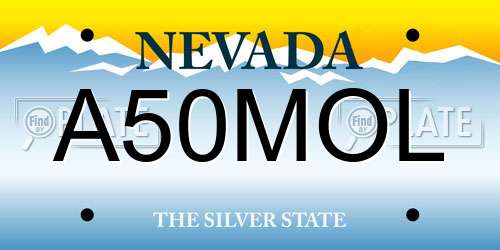 A50MOL Nevada License Plate