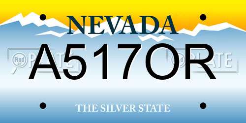 A517OR Nevada License Plate