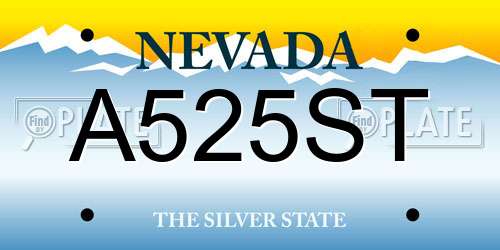 A525ST Nevada License Plate