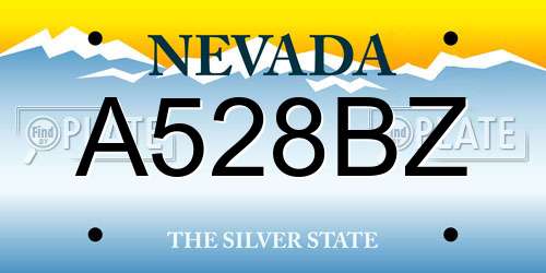 A528BZ Nevada License Plate