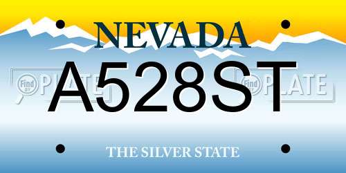 A528ST Nevada License Plate