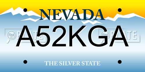A52KGA Nevada License Plate